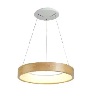 image of Cristal Mad LED Pendant Lamp 28W 2000Lm 3000K 47cm Natural Wood