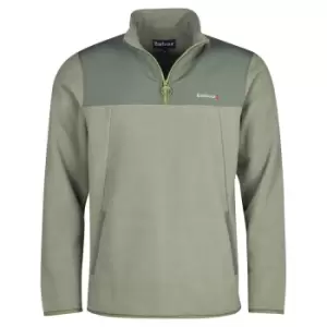 Image of Barbour Mens Wyre Half Zip Fleece Jumper Lt Moss Large