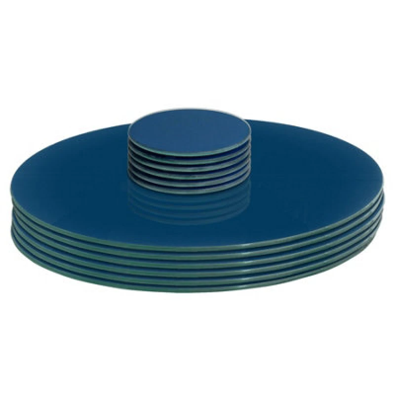 Image of Harbour Housewares 12Pc Round Glass Placemats & Round Coasters - 30Cm Hague Blue Dining Table Protection Place Mats Coasters