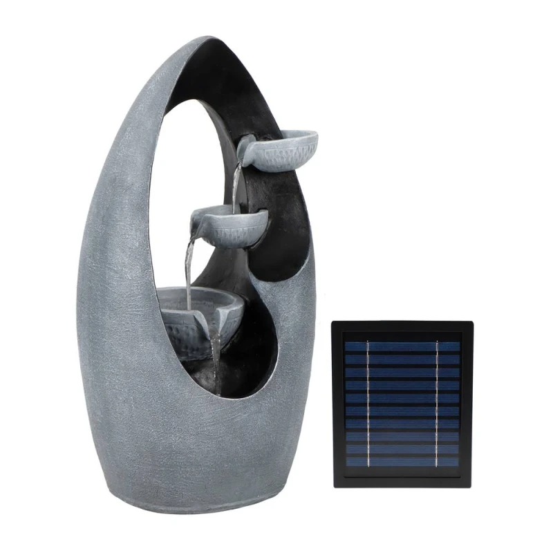 Image of Streetwize Infinity Loop Solar Fountain -Sculptural Water Art Water Features One Size Grey 71816402000
