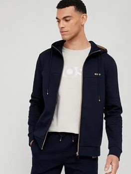 Image of BOSS Saggy 1 Zip Through Hoodie - Dark Blue, Dark Blue Size XL Men