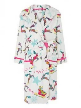 Image of Monsoon Girls Christmas Chunky Robe - Ivory, Size 5-6 Years, Women