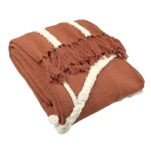 Image of Rainbow Tuft Tasselled Throws Brick