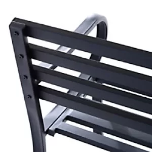 image of Outsunny Outdoor Garden Bench, Steel-Black