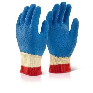 Image of Click KutStop KLGFC Large Size 9 Latex Fully Coated Full Cuff Protective Gloves with a Kevlar String Knitted Shell Blue