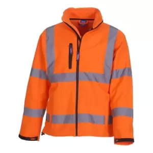 Image of Yoko Mens Hi-Vis Sofshell Jacket (Pack of 2) (2XL) (Hi Vis Orange)