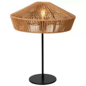 image of Lucide YUNKAI - Table Lamp - Ø40cm - 1xE27 - Light Wood