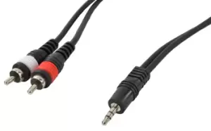 image of 3.5mm Stereo Jack To 2 X Phono RCA Lead 0.2m