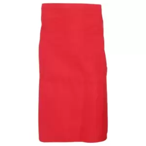 Image of Dennys Adults Unisex Catering Waist Apron With Pocket (One Size) (Red)