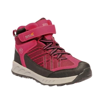 Image of Regatta Samaris Junior Velcro Mid Walking Boots - DkCeris/NePk