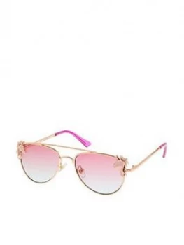 image of Monsoon Girls Narla Unicorn Aviator Sunglasses With Case - Pink