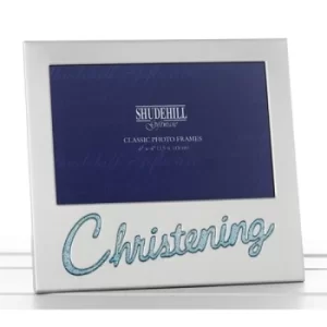 Image of Glitter Word Christening Frame 6x4 Boy