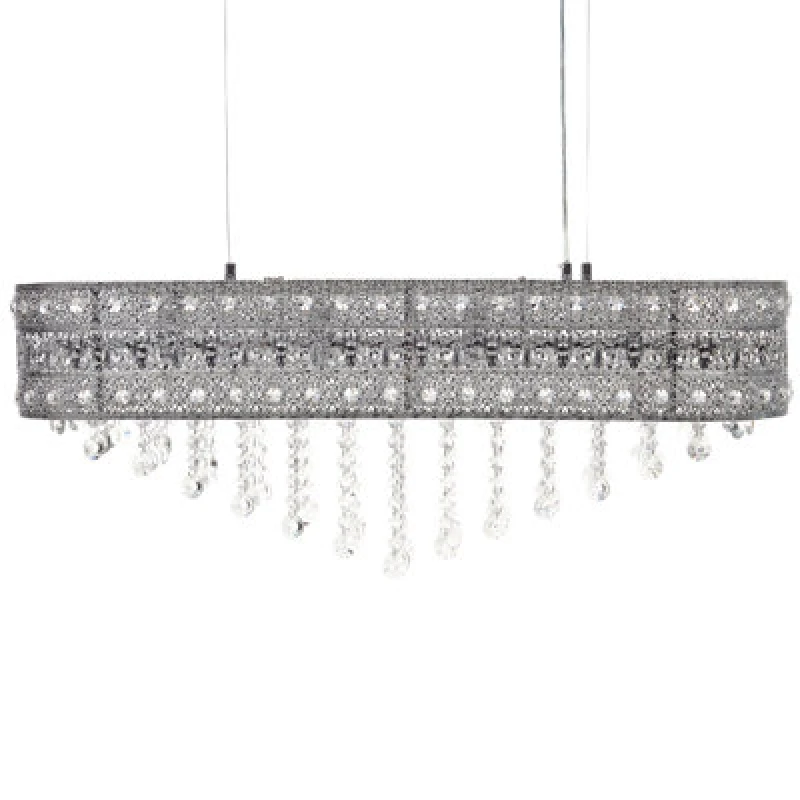 Image of Beliani Chandelier Belelle Crystal Silver