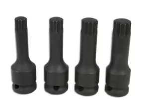 Image of Laser Tools 4392 Spline Bit Set - 4pc Chrome Molybdenum