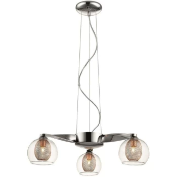 image of Spring Lighting - 3 Light Multi Arm Ceiling Pendant Mesh Chrome, Copper, G9