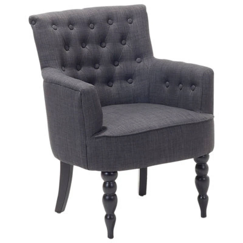 Image of Beliani Fabric Armchair Dark Grey Alesund