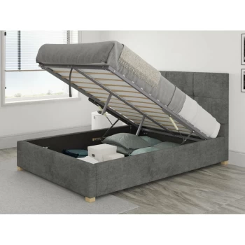 Image of Caine Ottoman Upholstered Bed, Kimiyo Linen, Granite - Ottoman Bed Size King (150x200)