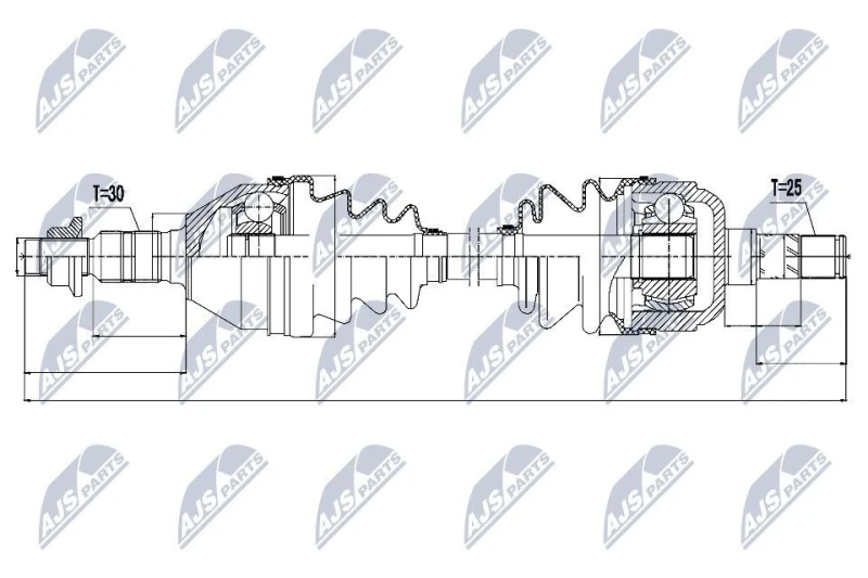 Image of NTY NPW-PL-031 Drive shaft 6-Speed Manual Transmission, Front Axle Left Drive Shaft (13)