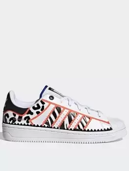 Image of adidas Originals Superstar Ot Tech Shoes, White/Black, Size 3.5, Women