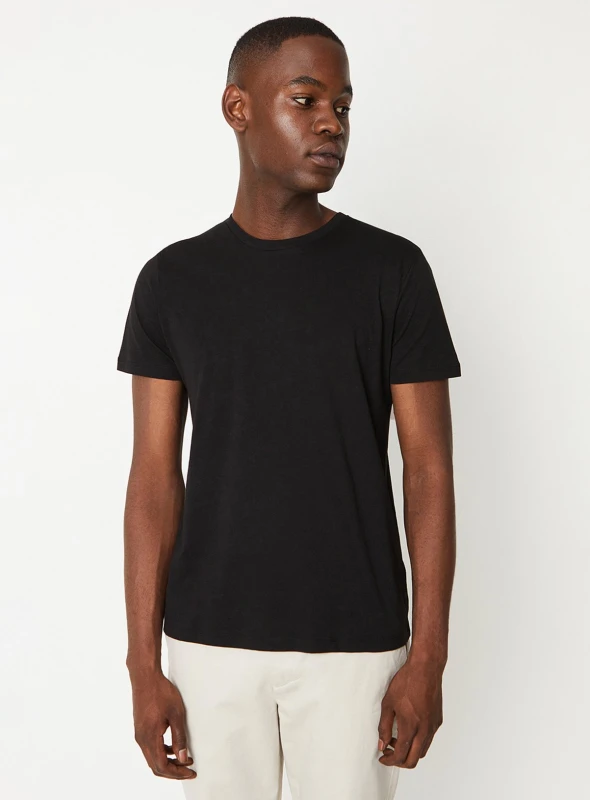 Image of Burton BURTON Black Plain Crew Neck T Shirt M