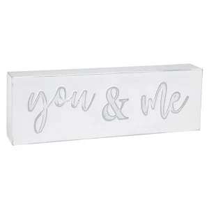 image of Homestyle Standing Metal Plaque You & Me