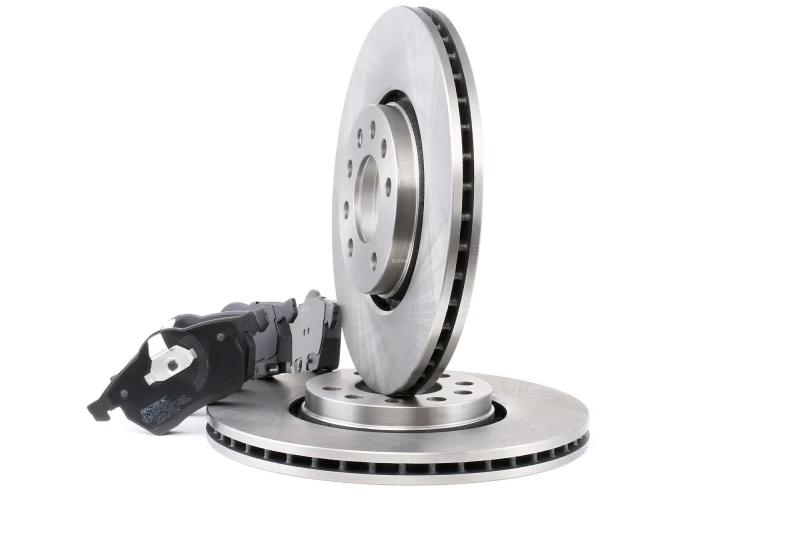 Image of RIDEX 3405B0264 Brake disc and pads set Front Axle, Brake Disc Type: Vented, with acoustic wear warning Brake Set,disc brakes (3405)