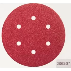 image of Bosch Red Wood Sanding Disc 150mm 150mm 80g Pack of 5