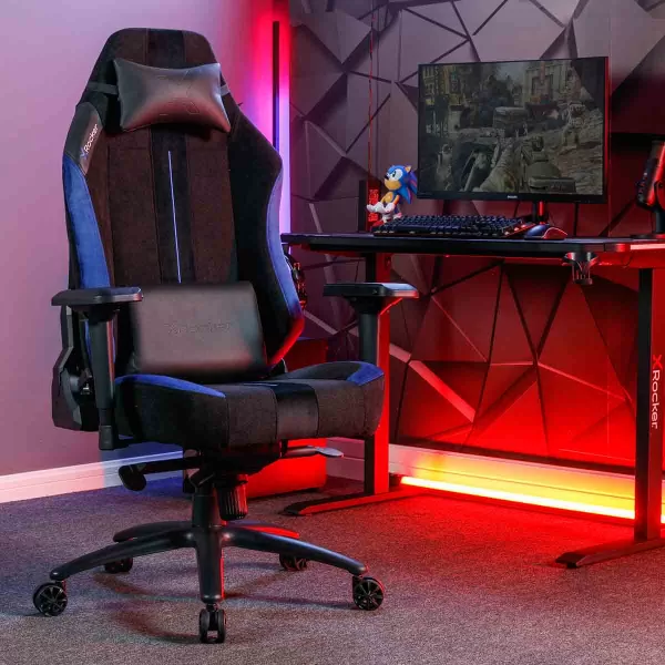 Image of X Rocker Onyx Ergonomic PC Gaming Chair - Black & Blue