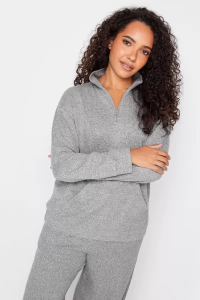 Image of M&Co Soft Touch Zip Top Grey
