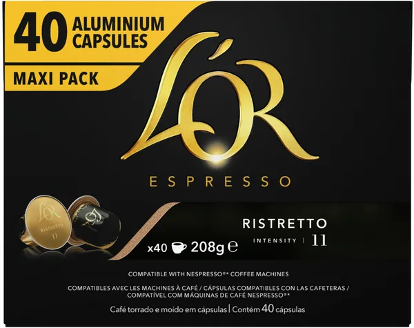 Image of L'OR Ristretto Espresso Coffee 40 Capsules