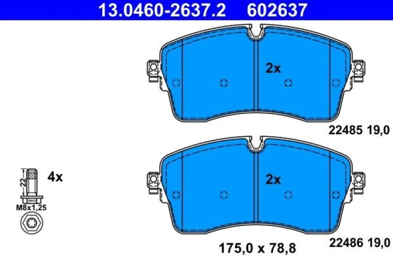 Image of Brake pad set ATE 13.0460-2637.2