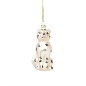 image of Snow Leopard Shaped Bauble