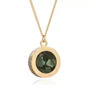 image of Rachel Jackson London Gold Plated Emerald May Birthstone Amulet Necklace