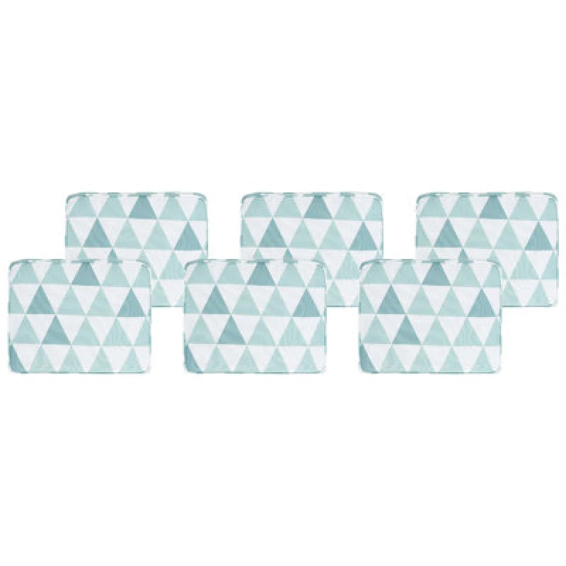 Image of Beliani Set Of 6 Garden Chair Cushions Tolve 39 X 31cm Light Blue