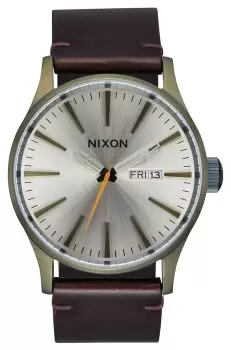 Image of Nixon A105-5093-00 Sentry Leather All Silver / Tan Surplus Watch