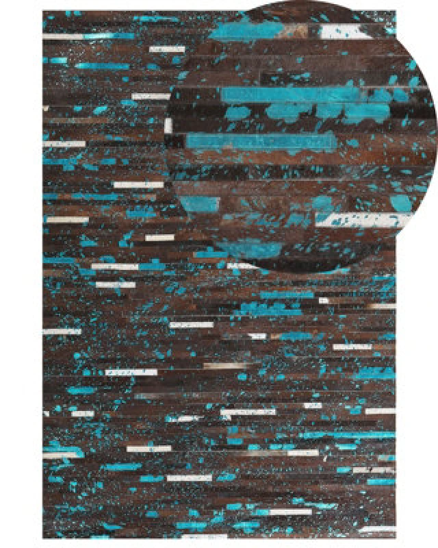 Image of Beliani Rug Kisir Dark Brown 160 X 230 Cm Leather
