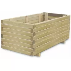 image of Raised Bed 100x50x40cm Wood Rectangular - Brown - Vidaxl