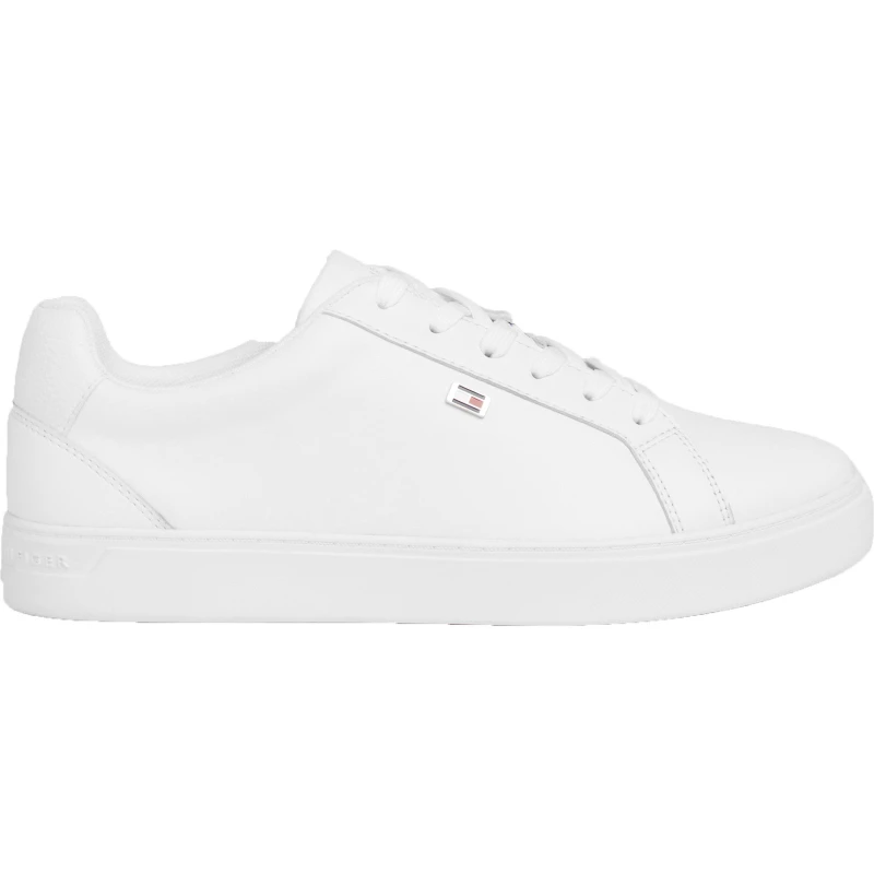 Image of Tommy Hilfiger Womens Flag Court Trainers White female 7 (41)
