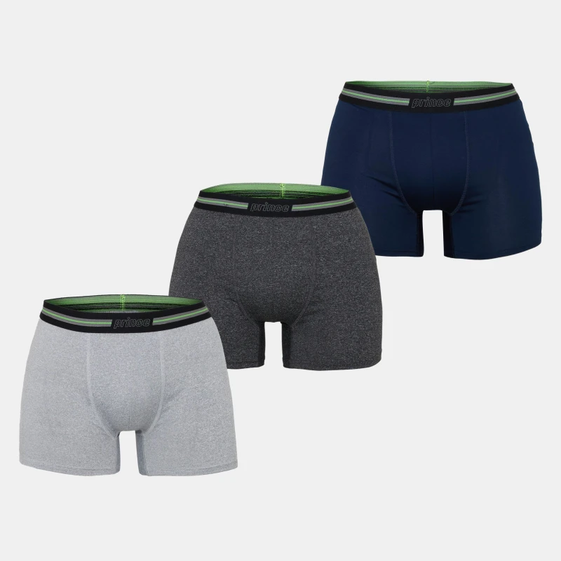 Image of Prince Prince Men 3 Pack Black Light Grey Navy Boxers Size: Small Multi S Male 5056395813546