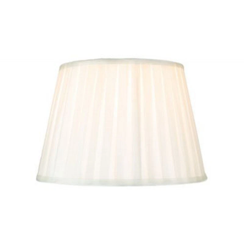 Image of Happy Homewares Traditional Classic Cream Faux Silk Pleated Inner Lined Lamp Shade - 10