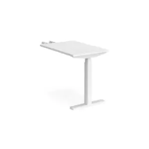 image of Height Adjustable Desk Rectangular Desk With Return 600mm White Tops With White Frames Elev8 Touch