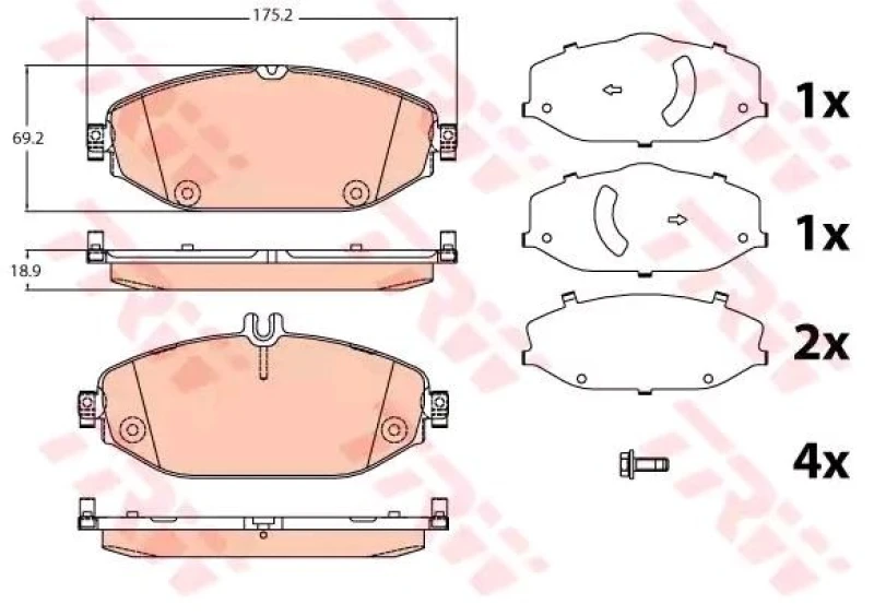Image of Brake pad set TRW GDB2097