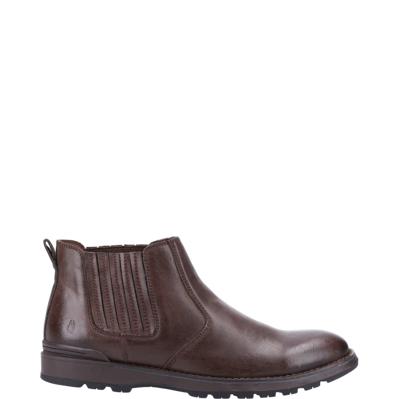Image of Hush Puppies Mens Gary Leather Pull On Chelsea Ankle Boots - UK 6 Brown male GDE2446BRO6
