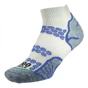 image of 1000 Mile Womens/Ladies Lite Ankle Socks (3 UK-5 UK) (Silver/Royal Blue)