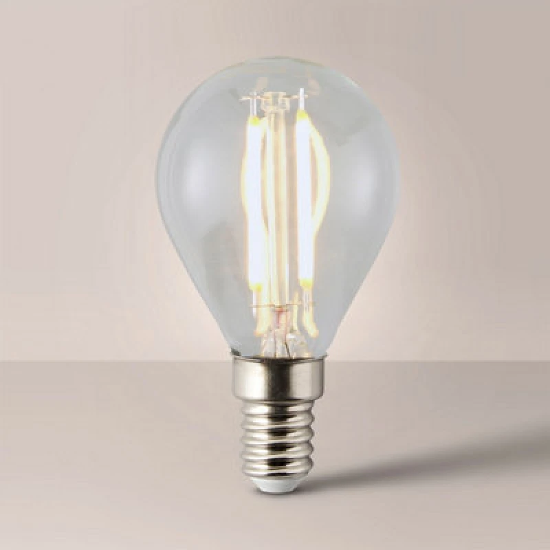 Image of ValueLights 2 Pack E14 Clear Glass Bodied Golfball LED 4W Warm White 2700K 440lm Light Bulb Clear