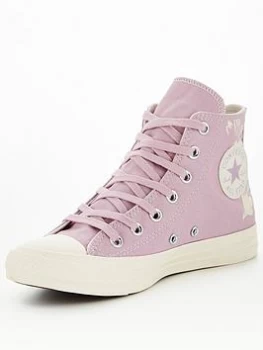 image of Converse Chuck Taylor All Star Floral Fusion Hi-Tops - Pink, Size 4, Women