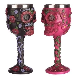 Image of Decorative Day of the Dead Skull Goblet (1 Random Supplied)