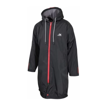 image of Polar Fleece Parka Robe Jacket - Large - Black/Red - Zone3