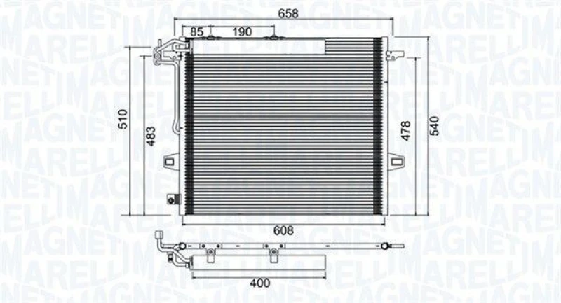 Image of MAGNETI MARELLI Air conditioning condenser MAGNETI MARELLI 350203947000