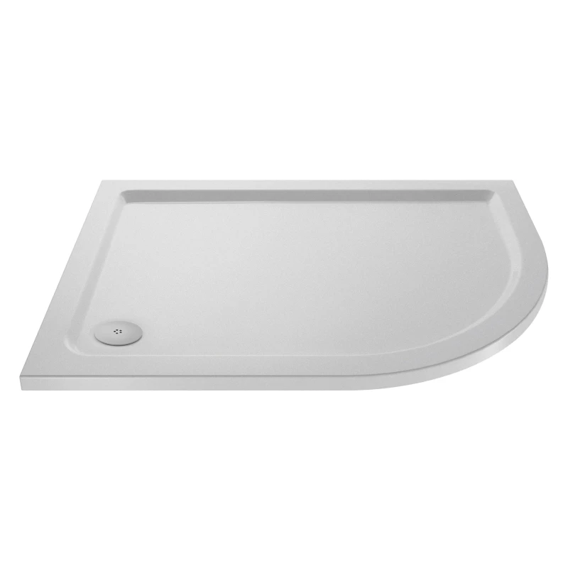 Image of Balterley Premium Slip Resistant Shower Tray - Right Hand Offset Quadrant - 1200mm x 800mm - White White